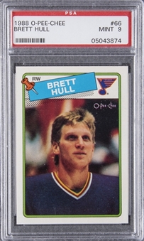 1988/89 O-Pee-Chee #66 Brett Hull Rookie Card - PSA MINT 9 
